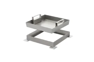 Stainless Steel Recessed Screeding Manhole Cover - 600 mm (L), 600 mm (W), 50 mm (H), 2.0 mm (T)