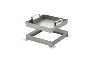 Stainless Steel Recessed Screeding Manhole Cover With Handle. 300x450x65mm.